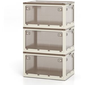 Casart 292L Collapsible Storage Bins 3-Pack Stackable Storage Boxes with Lids Casart 292L Collapsible Storage Bins 3-Pack Stackable Storage Boxes with Lids