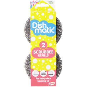 Dishmatic Scrubbee Stainless Steel Scourer Head Refills for Cleaning BBQ, Grill, Dishmatic Scrubbee Stainless Steel Scourer Head Refills for Cleaning BBQ, Grill,