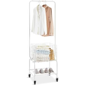 VEVOR Metal Rolling Laundry Basket with Hanging Garment Rack Laundry Hamper Car VEVOR Metal Rolling Laundry Basket with Hanging Garment Rack Laundry Hamper Car