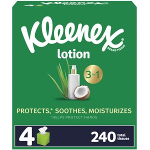 Kleenex Lotion Facial Tissues with Coconut Oil 4 Cube Boxes 60 Tissues Per Box Kleenex Lotion Facial Tissues with Coconut Oil 4 Cube Boxes 60 Tissues Per Box