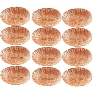 Tlily 12 Pack Plastic Oval Basket, Empty Bread Basket Food Storage Bulk,Plastic Wicker Tlily 12 Pack Plastic Oval Basket, Empty Bread Basket Food Storage Bulk,Plastic Wicker