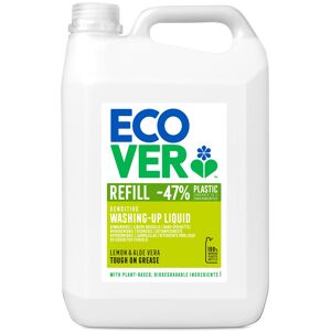 Ecover Washing Up Liquid Refill, Lemon & Aloe Vera, 5L Ecover Washing Up Liquid Refill, Lemon & Aloe Vera, 5L