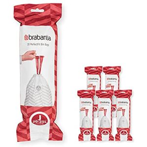 Brabantia 138362 PerfectFit Bin Liners Multipack (Size J/20-25 Litre) Thick Plas Brabantia 138362 PerfectFit Bin Liners Multipack (Size J/20-25 Litre) Thick Plas