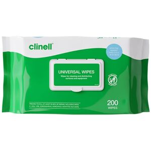 Clinell Universal Cleaning and Disinfectant Wipes for Surfaces - Pack of 200 Wip Clinell Universal Cleaning and Disinfectant Wipes for Surfaces - Pack of 200 Wip