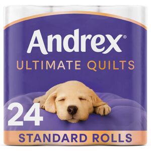 Andrex Ultimate Quilts Toilet Paper 24 Rolls, Air Pocket Technology for Soft, Th Andrex Ultimate Quilts Toilet Paper 24 Rolls, Air Pocket Technology for Soft, Th
