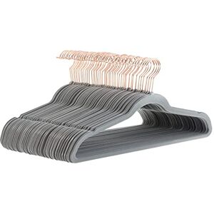 Amazon Basics Slim Velvet, Non-Slip Suit Clothes Hangers, Pack of 50, Grey/Rose Amazon Basics Slim Velvet, Non-Slip Suit Clothes Hangers, Pack of 50, Grey/Rose