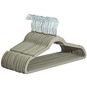 Amazon Basics Slim Velvet Non-Slip Suit Hangers, 30-Pack, Grey Amazon Basics Slim Velvet Non-Slip Suit Hangers, 30-Pack, Grey