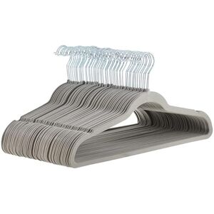 Amazon Basics Slim Velvet Non-Slip Suit Hangers -Grey, 50-Pack Amazon Basics Slim Velvet Non-Slip Suit Hangers -Grey, 50-Pack
