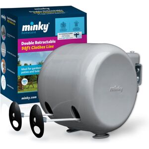 MINKY Retractable Duo Reel Washing Line Grey 2x15m packaging may vary MINKY Retractable Duo Reel Washing Line Grey 2x15m packaging may vary