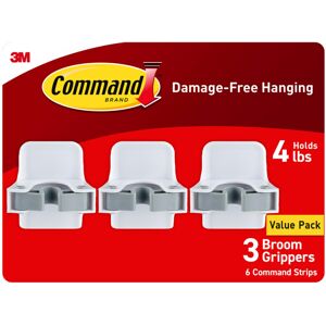 3M Command Broom and Mop Grippers 3 Hangers and 6 Command Strips Damage Free Hang 3M Command Broom and Mop Grippers 3 Hangers and 6 Command Strips Damage Free Hang