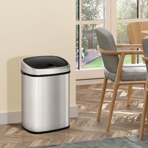HOMCOM Sensor Dustbin Touchless Trash Can Automatic Stainless Steel 58L HOMCOM Sensor Dustbin Touchless Trash Can Automatic Stainless Steel 58L