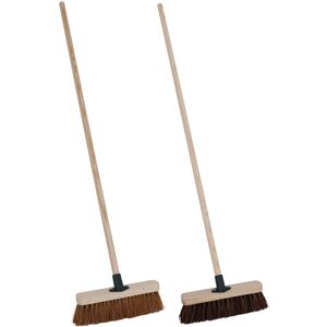 CHARLES BENTLEY Brooms, Set Of 2, Outdoor Broom, Bassine Broom, Natural Bassine, CHARLES BENTLEY Brooms, Set Of 2, Outdoor Broom, Bassine Broom, Natural Bassine,