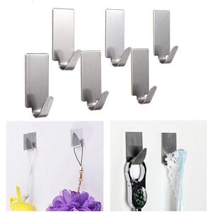 GreenZech 6Pcs Stainless Steel Adhesive Clothes Hanger Hook Wall Door Hook Bathroom Towel GreenZech 6Pcs Stainless Steel Adhesive Clothes Hanger Hook Wall Door Hook Bathroom Towel