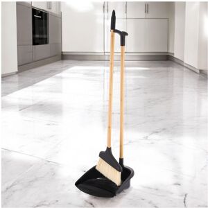 URBN Living (Black) Long Handled Bamboo Floor Pan & Broom Sweeper 73cm URBN Living (Black) Long Handled Bamboo Floor Pan & Broom Sweeper 73cm