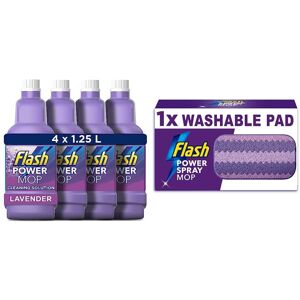 Flash Power Spray Mop Refills Bundle Value Pack, Lavender Refill Liquid 5 Litres Flash Power Spray Mop Refills Bundle Value Pack, Lavender Refill Liquid 5 Litres
