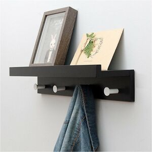 GreenZech (Black, 4) Mrosaa In-line Partition Wall-mounted Solid Wood Hook Rack Wall Shelf GreenZech (Black, 4) Mrosaa In-line Partition Wall-mounted Solid Wood Hook Rack Wall Shelf