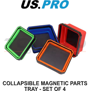 US PRO Tools Set Of 4 Collapsible Magnetic Parts Trays, Coloured Trays 6746 US PRO Tools Set Of 4 Collapsible Magnetic Parts Trays, Coloured Trays 6746