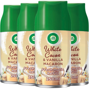(4 x 250ml) Air Wick White Cocoa & Vanilla Macaron Freshmatic Autospray Twin Ref (4 x 250ml) Air Wick White Cocoa & Vanilla Macaron Freshmatic Autospray Twin Ref