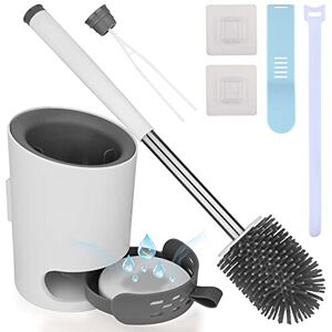 VZCD Toilet Brush and Holder Set Silicone Eco Toilet Bowl Scrubber Cleaner with Repla VZCD Toilet Brush and Holder Set Silicone Eco Toilet Bowl Scrubber Cleaner with Repla