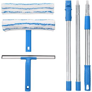 Mitclear Window Cleaner with Long Handle (57in) - Silicon Squeegee & Microfiber Mitclear Window Cleaner with Long Handle (57in) - Silicon Squeegee & Microfiber