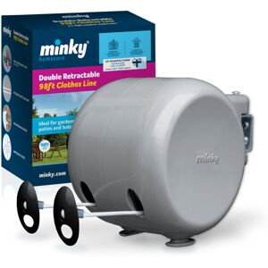 Minky Retractable Duo Reel Washing Line, Grey, 2x15m, packaging may vary Minky Retractable Duo Reel Washing Line, Grey, 2x15m, packaging may vary