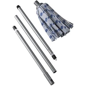 Addis Cloth Mop With 3 Piece Handle In Blue, White And Grey Addis Cloth Mop With 3 Piece Handle In Blue, White And Grey