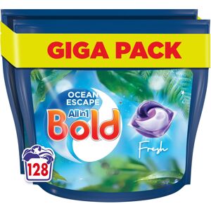 Bold All-in-1 PODS, Washing Liquid Detergent Tablets / Capsules 128 Washes (64X2 Bold All-in-1 PODS, Washing Liquid Detergent Tablets / Capsules 128 Washes (64X2