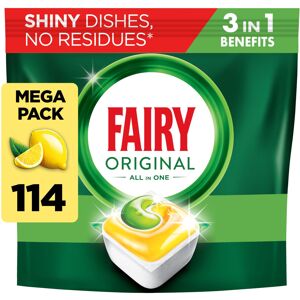 Fairy Original All in One Auto Dishwashing Tablet Lemon, 114ct (6x19ct) Fairy Original All in One Auto Dishwashing Tablet Lemon, 114ct (6x19ct)