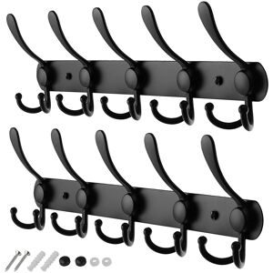 GlazieVault Coat Hooks for Wall - Zinc Metal Alloy Coat Racks (2 Pack) - Heavy D GlazieVault Coat Hooks for Wall - Zinc Metal Alloy Coat Racks (2 Pack) - Heavy D