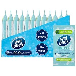 Wet Ones ? Be Gentle ? Plastic Free Antibacterial Pocket Size Hand Wipes - 144 w Wet Ones ? Be Gentle ? Plastic Free Antibacterial Pocket Size Hand Wipes - 144 w