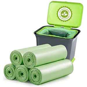 YAWAHOME Biodegradable Bin Liners 100 Count, 20L (4-6 Gal) Thick, Leak-Proof, Compostable YAWAHOME Biodegradable Bin Liners 100 Count, 20L (4-6 Gal) Thick, Leak-Proof, Compostable