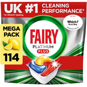 Fairy Platinum+ Complete Dishwasher Tablets ? 114 Pack, Anti-Dull Technology Fairy Platinum+ Complete Dishwasher Tablets ? 114 Pack, Anti-Dull Technology