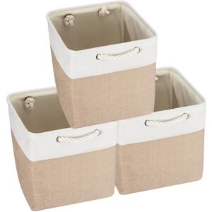 Unbranded 3X Fabric Foldable Storage Box Shelf Baskets with Handle Khaki 30x30cm Unbranded 3X Fabric Foldable Storage Box Shelf Baskets with Handle Khaki 30x30cm