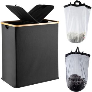 Unbranded 140L Lid Laundry Basket with 2 Removable Laundry Bags Unbranded 140L Lid Laundry Basket with 2 Removable Laundry Bags