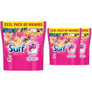 Surf XXXL 3 in 1 Laundry Washing Detergent Capsules Tropical Lily,180W Surf XXXL 3 in 1 Laundry Washing Detergent Capsules Tropical Lily,180W