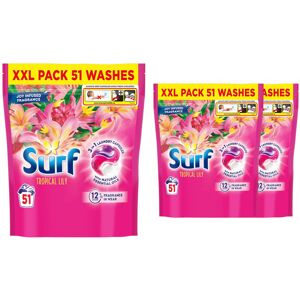 Surf 3 in 1 Laundry Washing Detergent Capsules Tropical Lily, 153 W Surf 3 in 1 Laundry Washing Detergent Capsules Tropical Lily, 153 W
