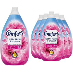 Comfort Ultra Fresh Fabric Conditioner Sakura Dreams, 58W 870ml, 6 Pk Comfort Ultra Fresh Fabric Conditioner Sakura Dreams, 58W 870ml, 6 Pk