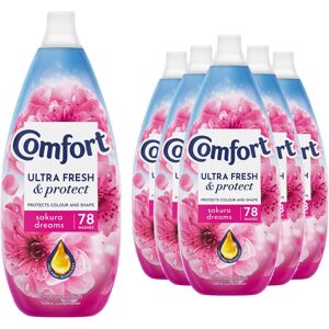 Comfort Ultra Fresh Fabric Conditioner Sakura Dreams, 78W 1.17L, 6 Pk Comfort Ultra Fresh Fabric Conditioner Sakura Dreams, 78W 1.17L, 6 Pk
