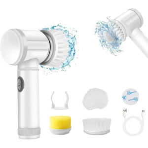 Unbranded 5-in-1 Electric Spin Scrubber: 360 Rotation, USB Rechargeable, IPX7 Waterproof, Unbranded 5-in-1 Electric Spin Scrubber: 360 Rotation, USB Rechargeable, IPX7 Waterproof,