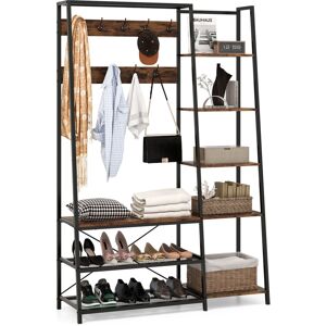 Costway Hall Tree with Storage Bench Industrial Coat Rack Shoe Bench w/ 9 Hooks Costway Hall Tree with Storage Bench Industrial Coat Rack Shoe Bench w/ 9 Hooks