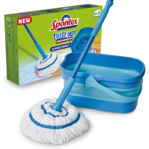 Spontex Ultra Compact Twist Mop and Bucket Set Microfibre Mop with Built-In Se Spontex Ultra Compact Twist Mop and Bucket Set Microfibre Mop with Built-In Se
