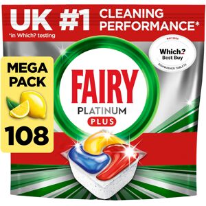 Fairy Platinum Plus All-in-1 108 Dishwasher Tablets, Lemon, Best Cleaning for a Fairy Platinum Plus All-in-1 108 Dishwasher Tablets, Lemon, Best Cleaning for a