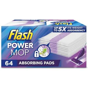 Flash Power Spray Mop Absorbing Pad Refills, Flash Mop Refill Pads, White, 64 Wi Flash Power Spray Mop Absorbing Pad Refills, Flash Mop Refill Pads, White, 64 Wi