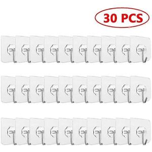 Unbranded (30PCS) 1-30Pcs Transparent Self Adhesive Wall Hooks Strong Adhesive Door Wall H Unbranded (30PCS) 1-30Pcs Transparent Self Adhesive Wall Hooks Strong Adhesive Door Wall H