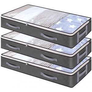 Unbranded (Three Pack) Foldable Quilt Bag Clothes Storage Box Sturdy Breathable Finishing Unbranded (Three Pack) Foldable Quilt Bag Clothes Storage Box Sturdy Breathable Finishing