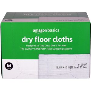 Amazon Basics Dry Floor Cloths to Clean Dust Dirt Pet Hair 64 Count (Fits Swi Amazon Basics Dry Floor Cloths to Clean Dust Dirt Pet Hair 64 Count (Fits Swi
