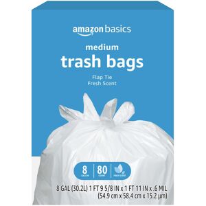 Amazon Basics 8 Gallon Flap Tie Trash Bags 80 Count Fresh Scent Amazon Basics 8 Gallon Flap Tie Trash Bags 80 Count Fresh Scent