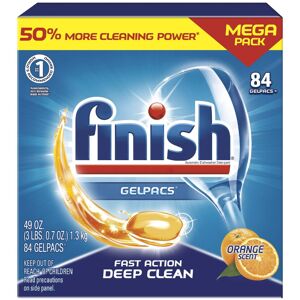 Finish Gelpacs Dishwasher Detergent Orange Scent 84 Count Finish Gelpacs Dishwasher Detergent Orange Scent 84 Count