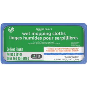 Amazon Basics Wet Mopping Cloth Refills 12 Count (Fits Swiffer Sweeper Mop Head Amazon Basics Wet Mopping Cloth Refills 12 Count (Fits Swiffer Sweeper Mop Head