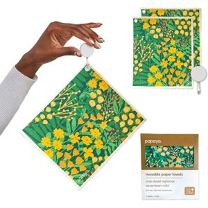 Papaya Reusable Paper Towels 2-Pack - 2 Sheets + 1 Hooks Quick Drying No Odor Papaya Reusable Paper Towels 2-Pack - 2 Sheets + 1 Hooks Quick Drying No Odor